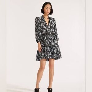 Veronica Beard Hawken Silk Blend Blue Floral Dress Size 10